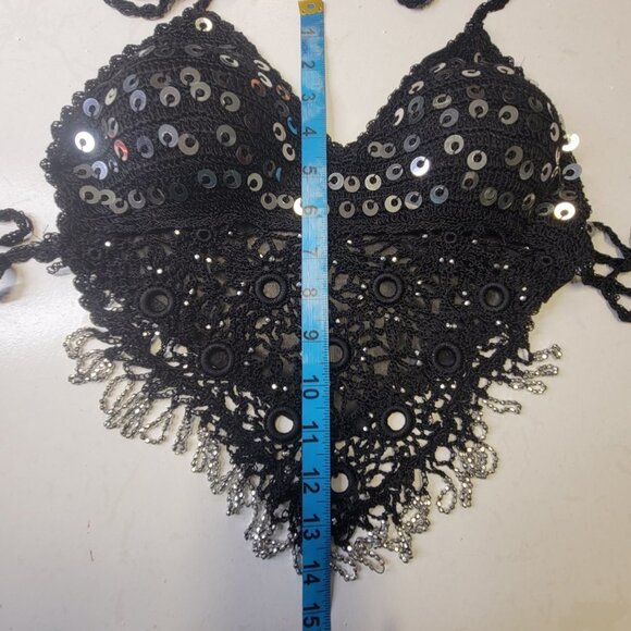 Crop Top Sequin Top, Halter Top Tank Top - NEW - Picture 6 of 12